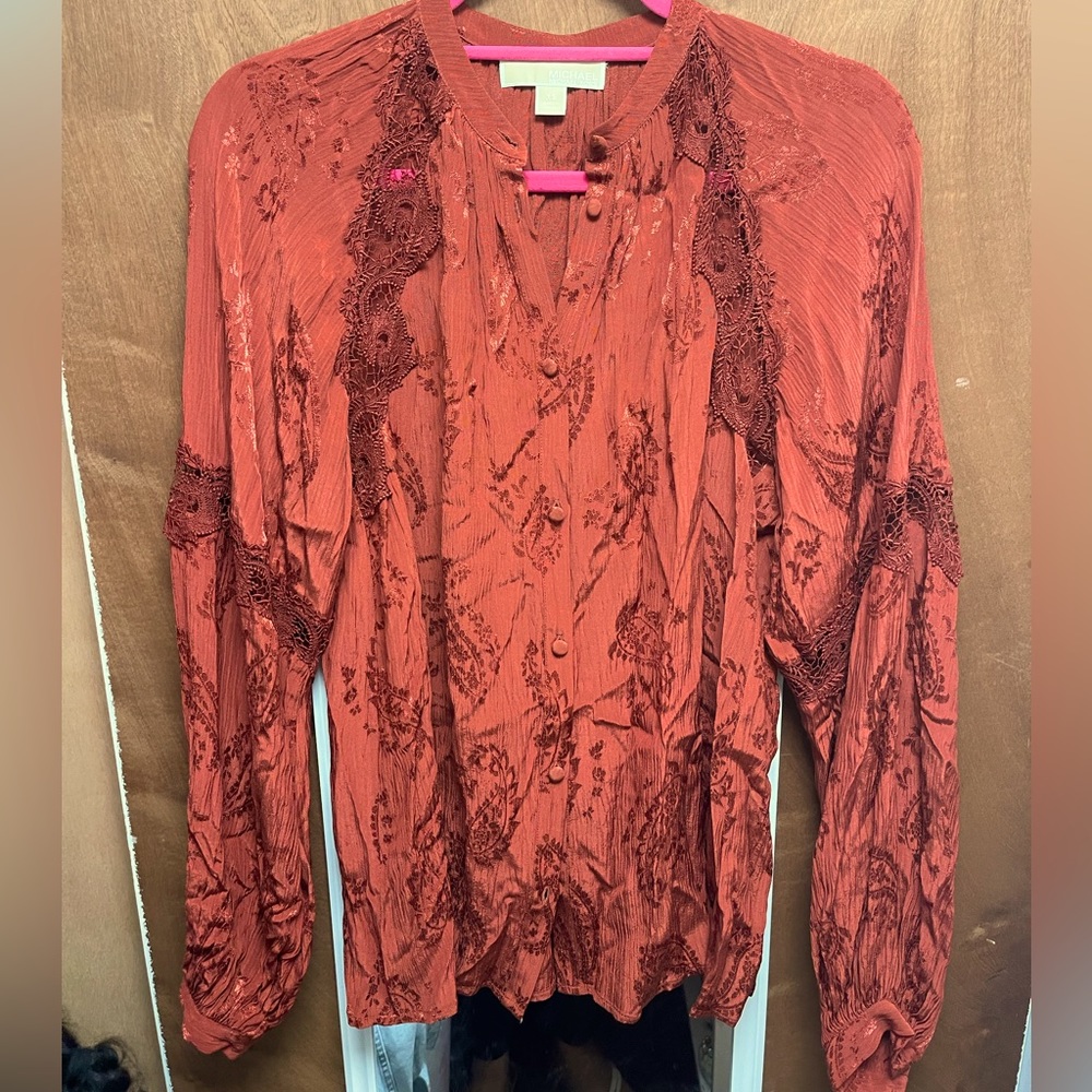 Michael Kors balloon sleeved boho blouse size XS